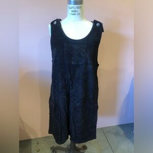 Black corduroy romper dress